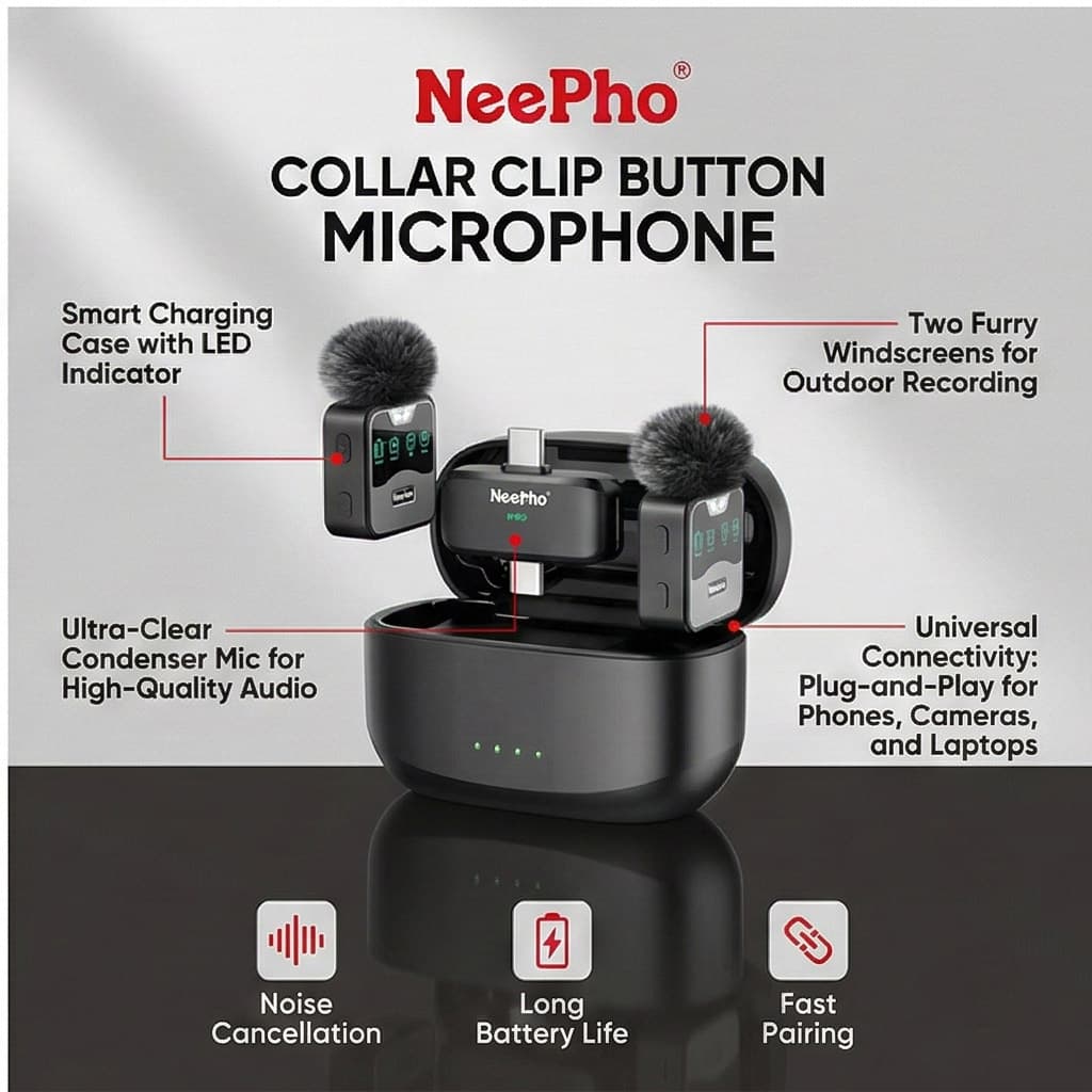 Neepho NP-60 Wireless Microphone for Type-c & iPhone