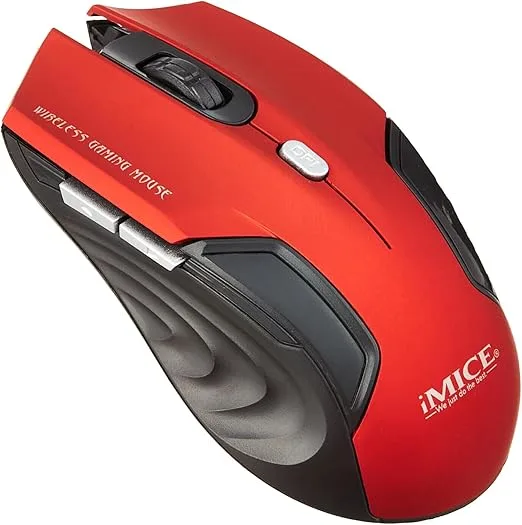 Imice E-1500 Wireless Mouse High Sensitive Series With Ergonomic Design - Red Black
