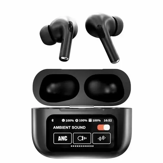 Airpods A9 Pro Touch Screen Display with ANC ENC TWS Earbuds - Black