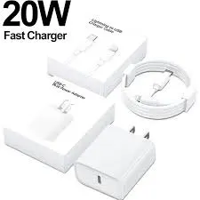 Power Adapter 20W USB-C Fast Charger For Apple iPhone 14 14 Pro Max 13 12 11 X XS XR 7 8 Plus with Type C to lightning cable